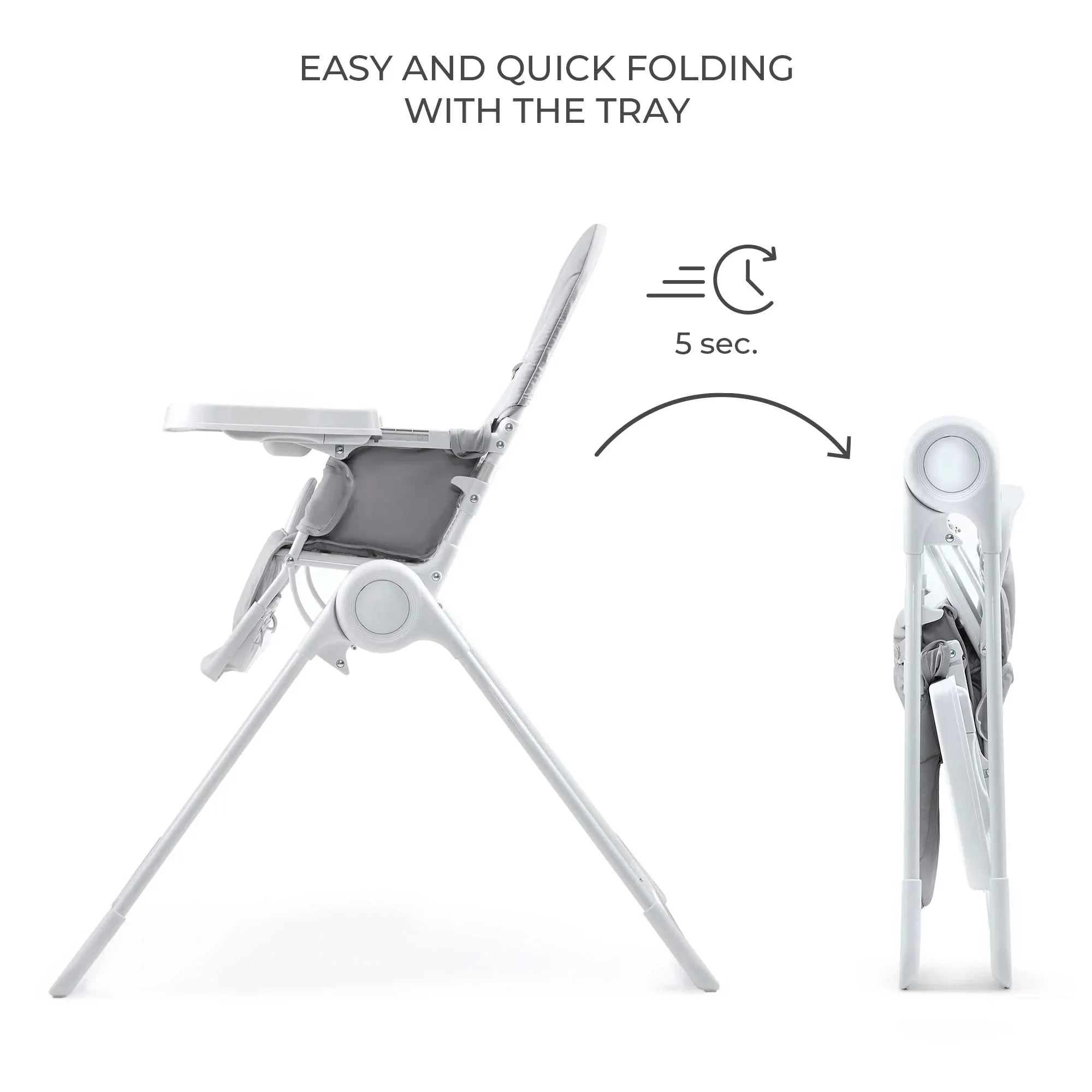 Kinderkraft BINCI столче за хранене LIGHT GREY by KinderKraft
