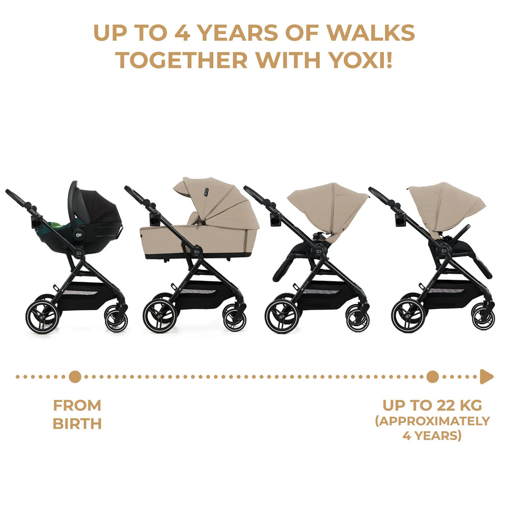 Kinderkraft YOXI бебешка количка 3в1 SAND BEIGE by KinderKraft