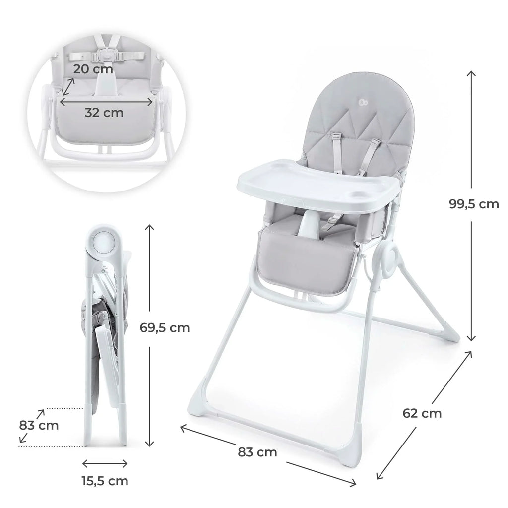 Kinderkraft BINCI столче за хранене LIGHT GREY by KinderKraft