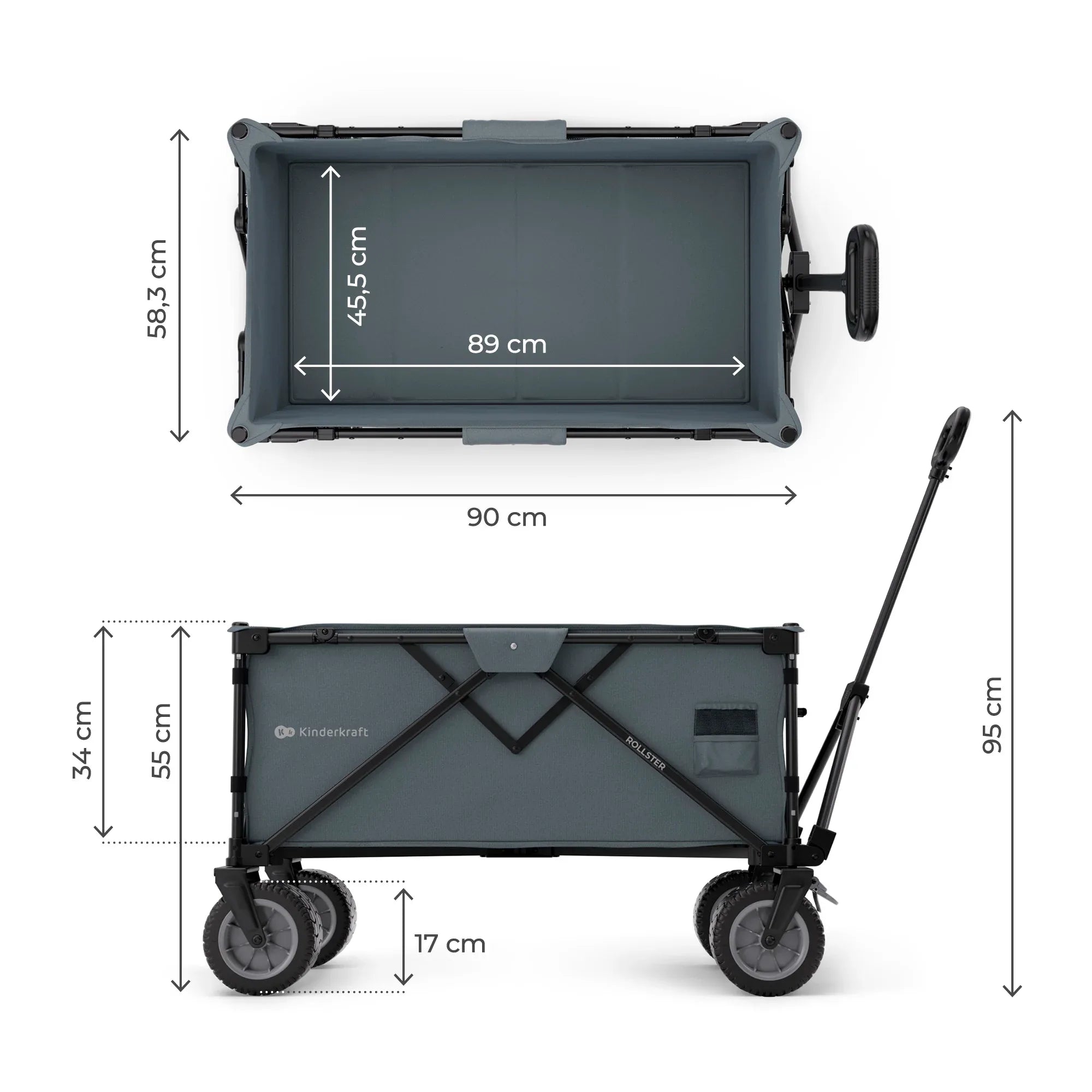 Kinderkraft Rollster сгъваема количка за деца ANTHRACITE by KinderKraft
