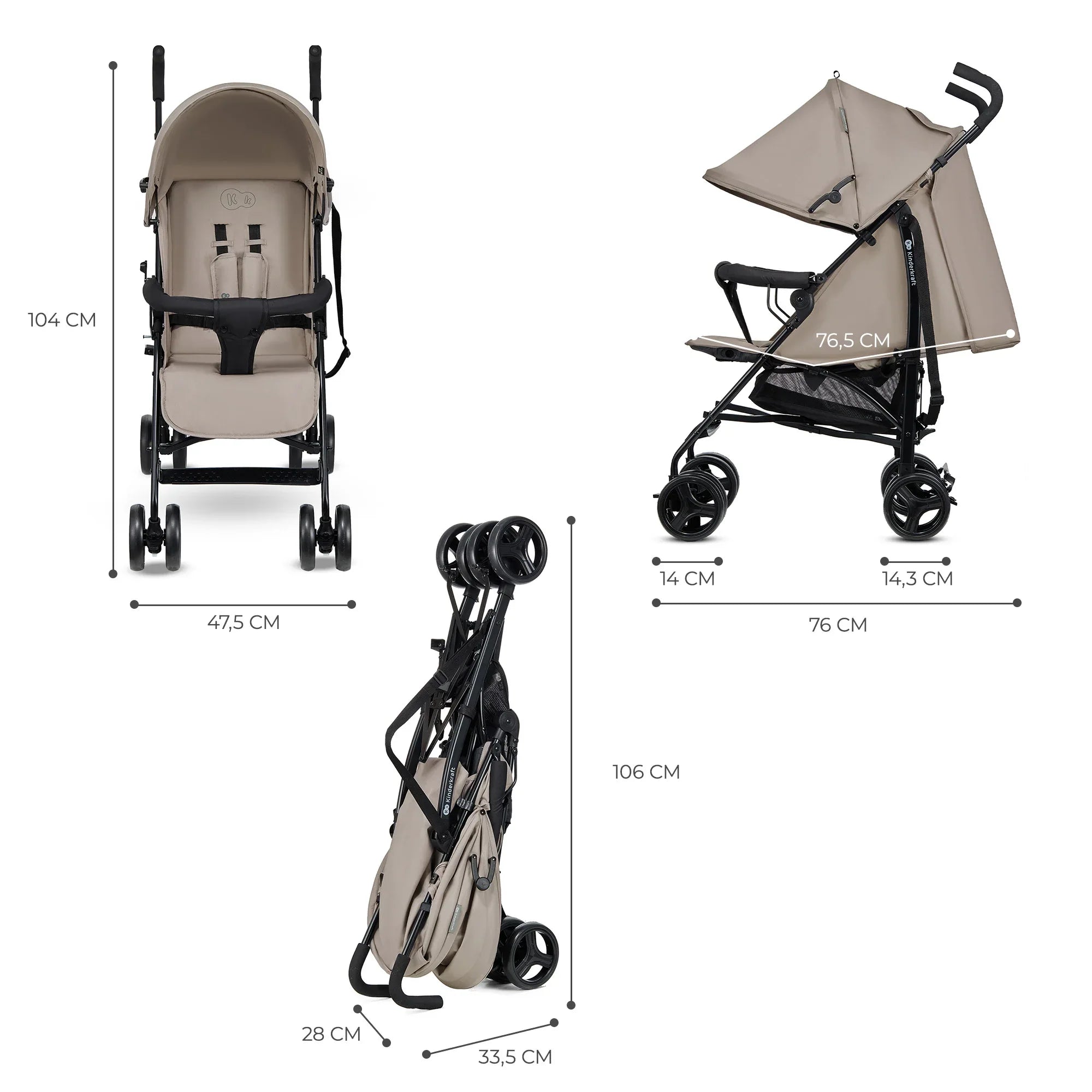 Kinderkraft бебешка количка TIK STONE BEIGE by KinderKraft