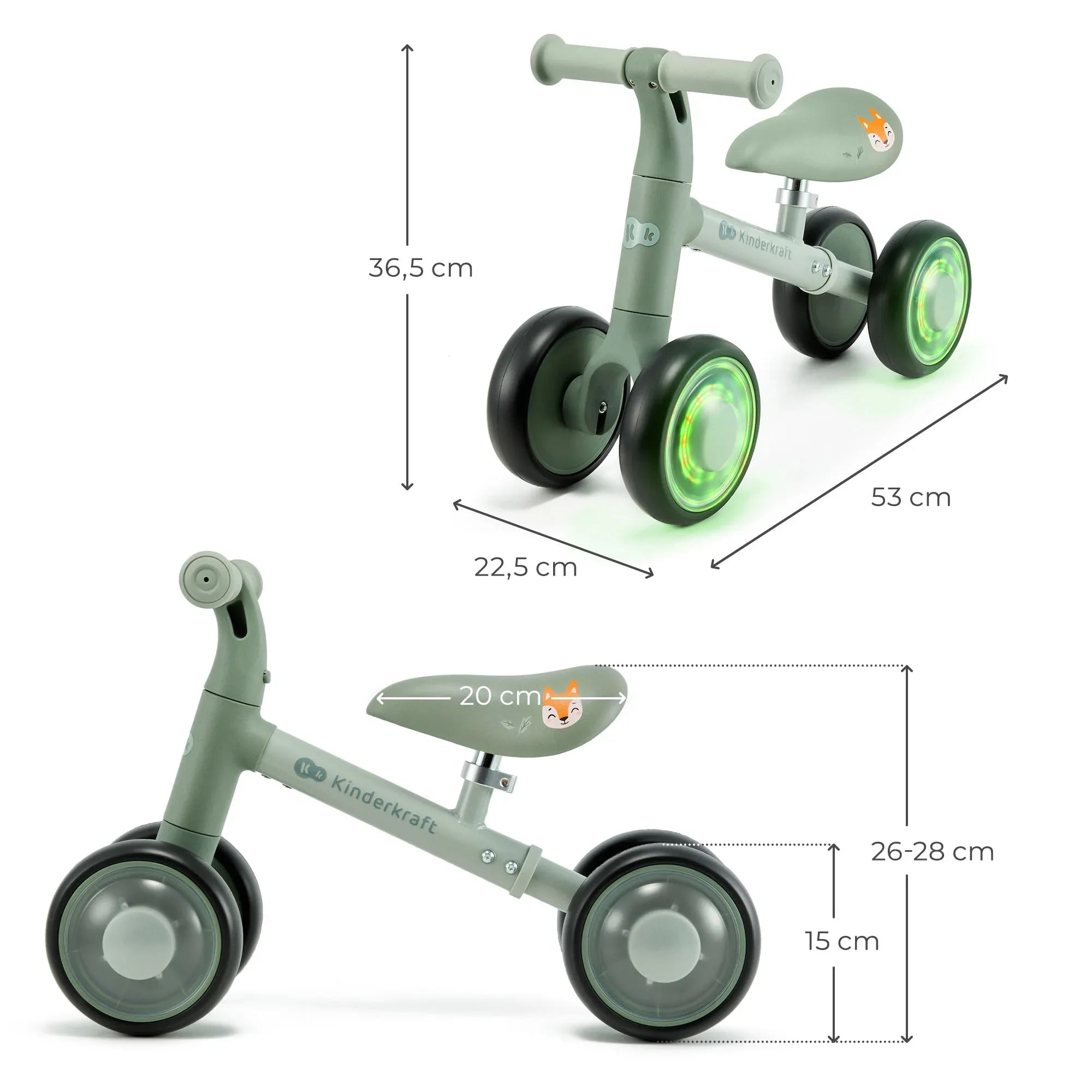 Kinderkraft CUTIE FLASH колело за баланс GREEN by KinderKraft