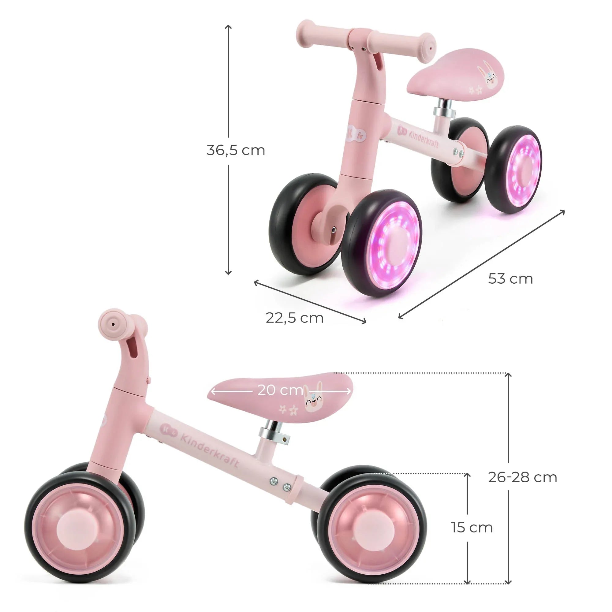 Kinderkraft CUTIE FLASH колело за баланс PINK by KinderKraft
