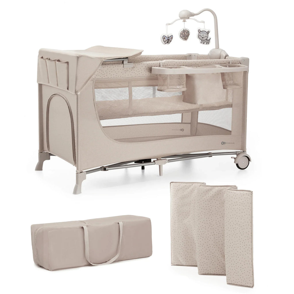 Kinderkraft JOY FULL 2 бебешка кошара с аксесоари BEIGE by KinderKraft