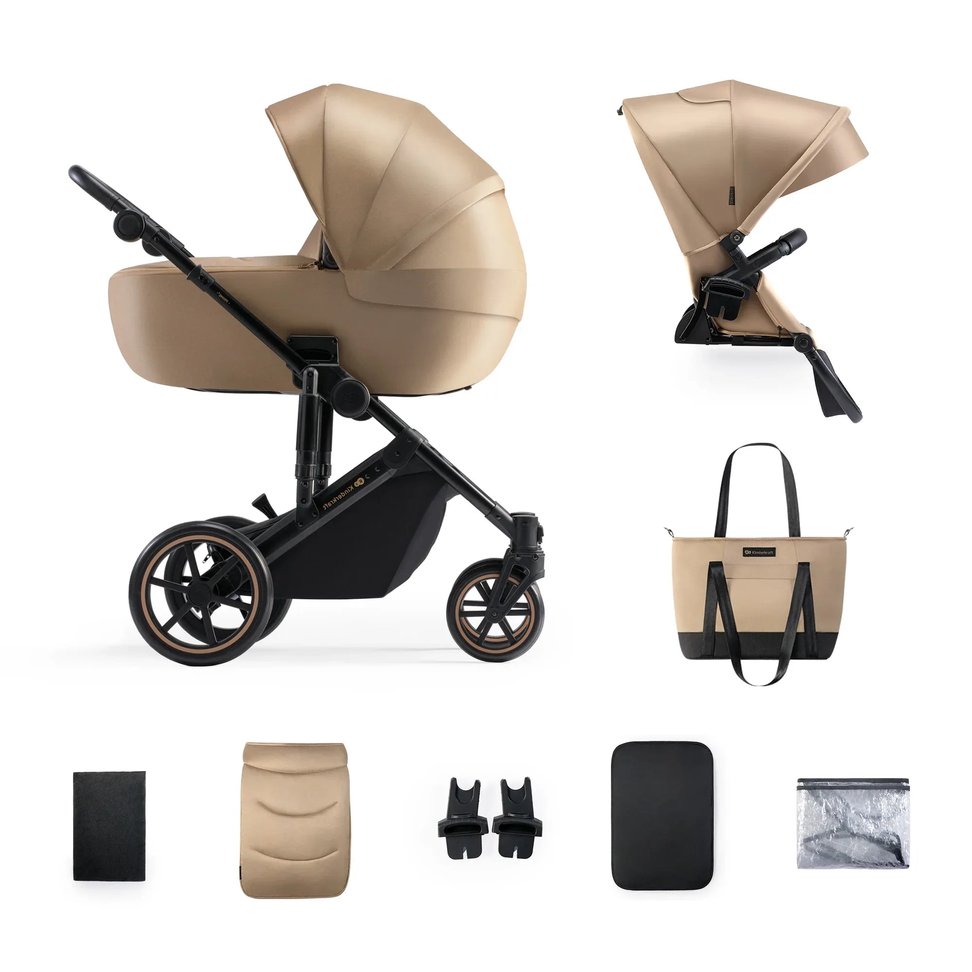 Kinderkraft Prime 2 бебешка количка 2в1 SANDROSE BEIGE by KinderKraft