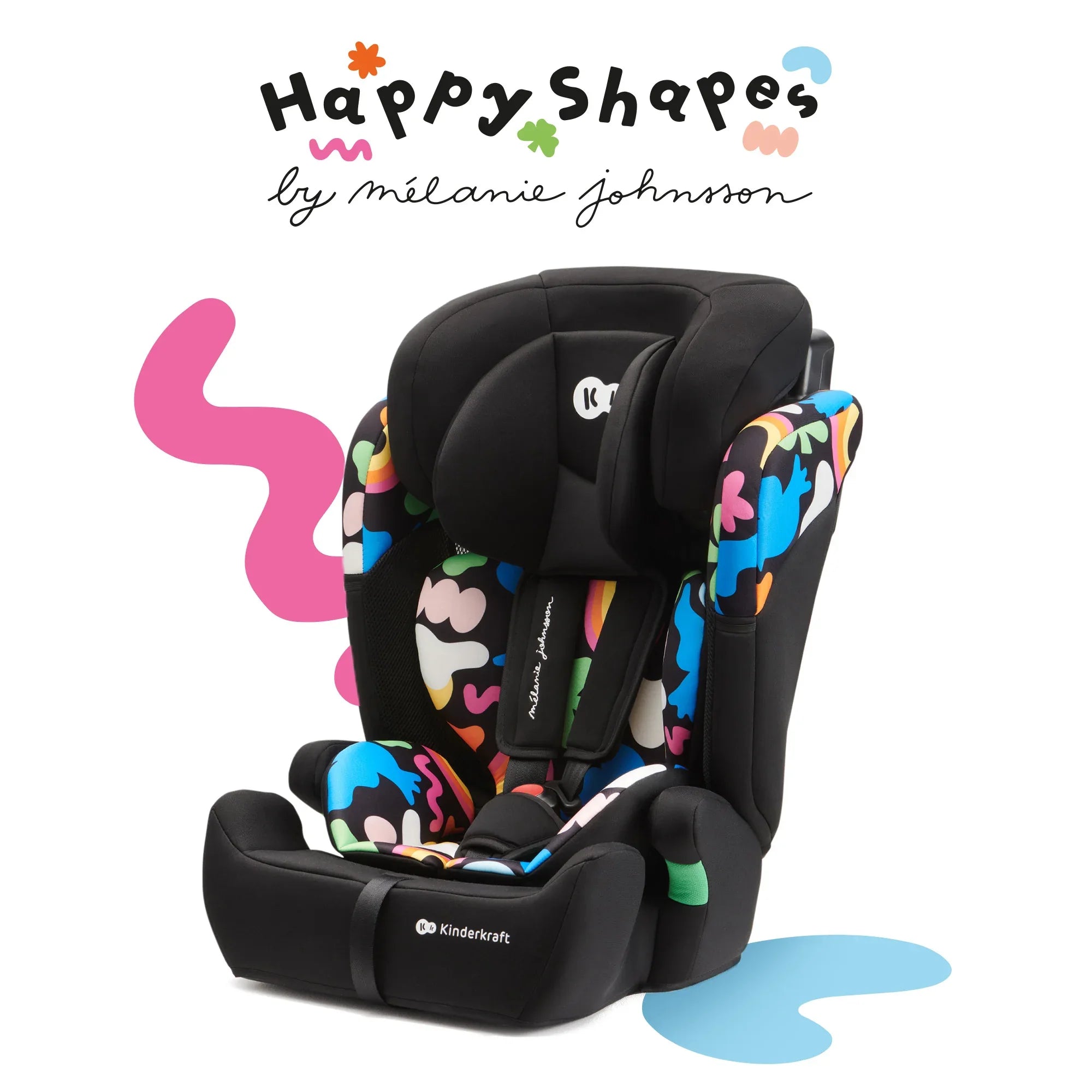 Kinderkraft столче за кола COMFORT UP i-Size HAPPY SHAPES by KinderKraft