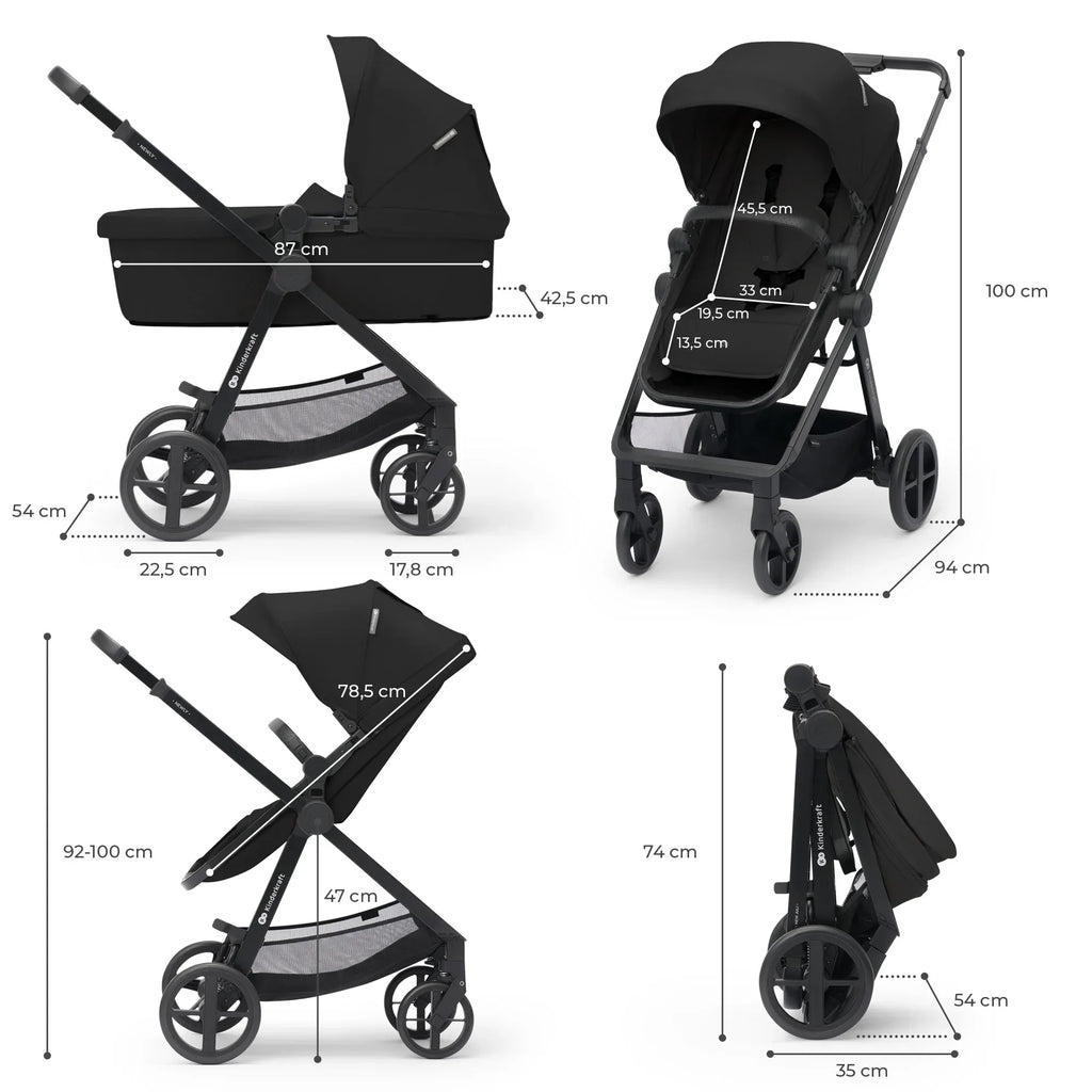 Kinderkraft NEWLY бебешка количка 4в1 CLASSIC BLACK by KinderKraft