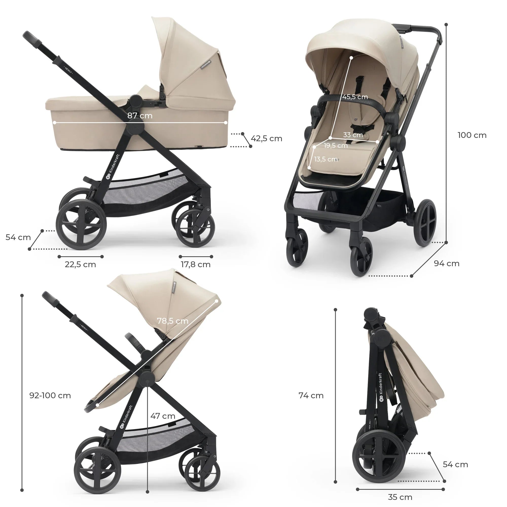 Kinderkraft NEWLY бебешка количка 4в1 SAND BEIGE by KinderKraft