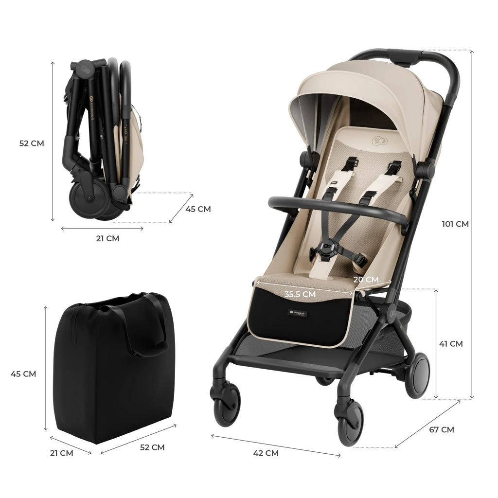 KinderKraft PILOT 2 бебешка количка SOFT BEIGE by KinderKraft
