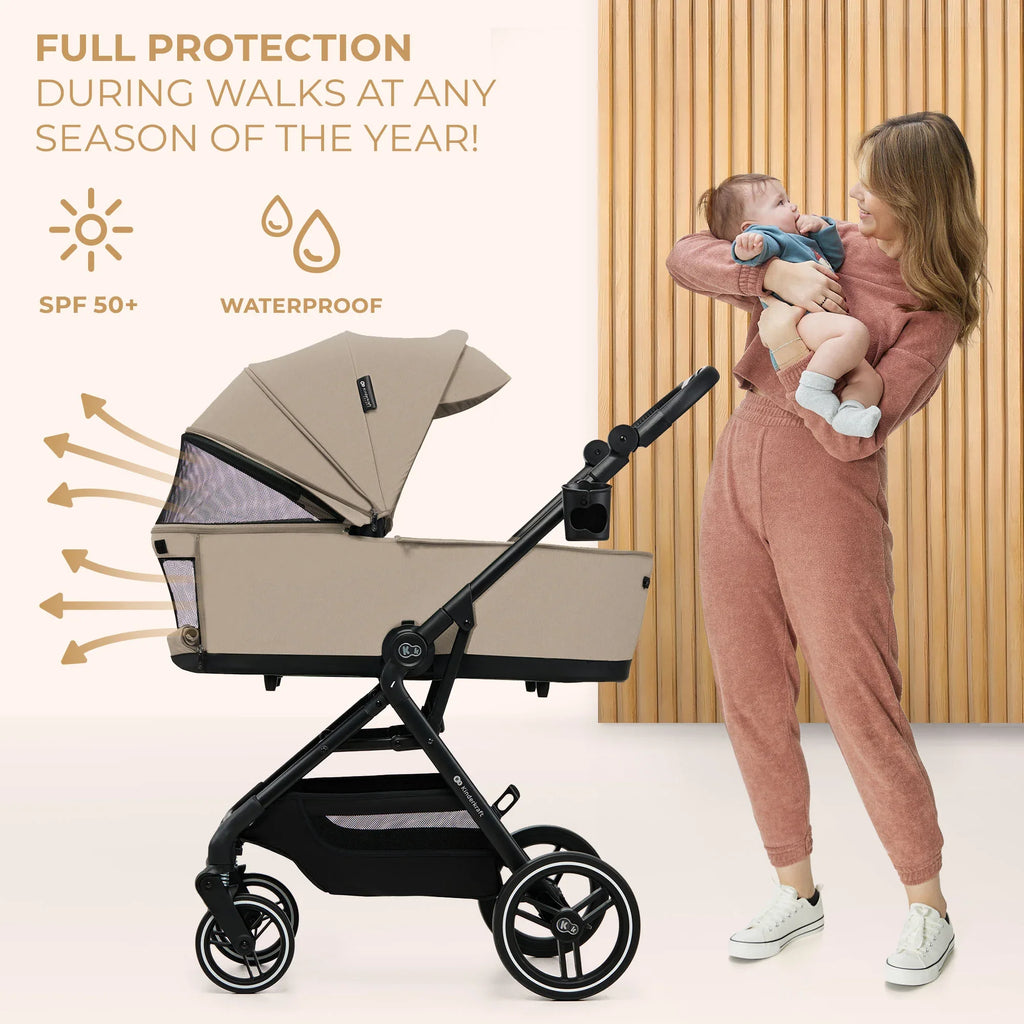 Kinderkraft YOXI бебешка количка 3в1 SAND BEIGE by KinderKraft