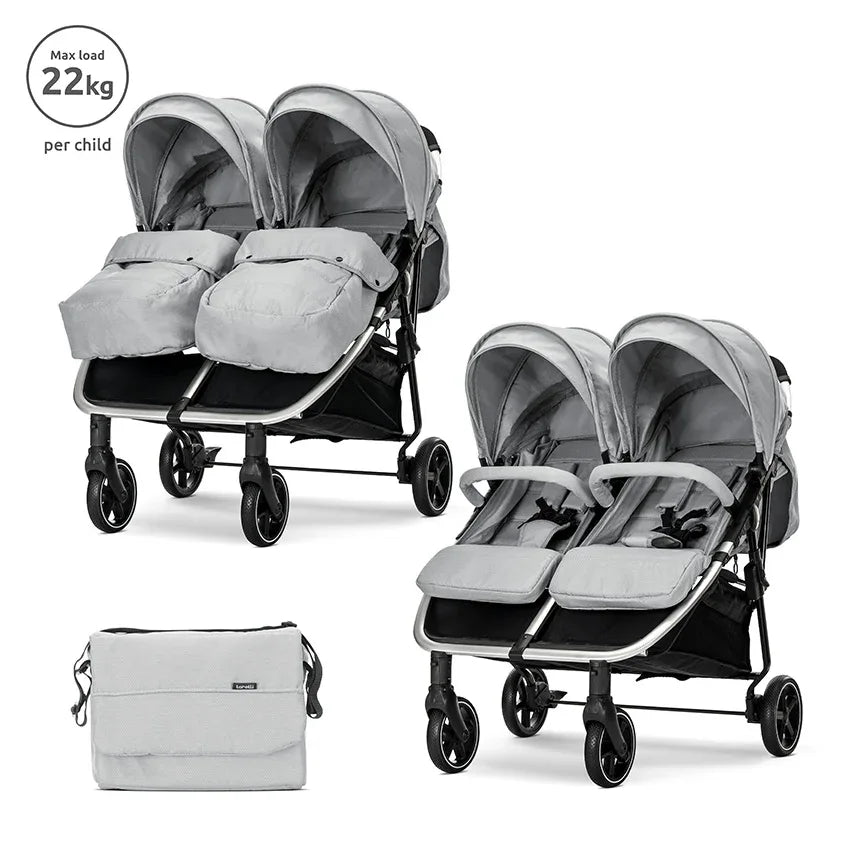 Д.КОЛИЧКА DUO GREY до 22 кг за близнаци by Lorelli Premium