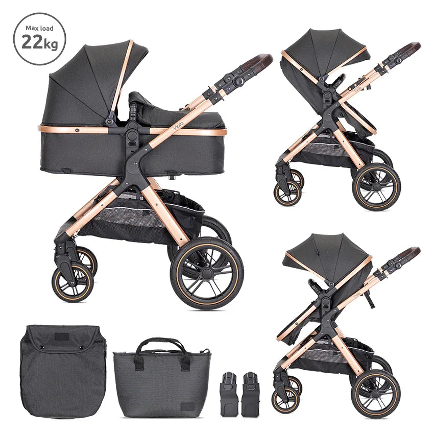 Д.КОЛИЧКА VIOLA BLACK 2в1 с трансформираща седалка by Lorelli Premium