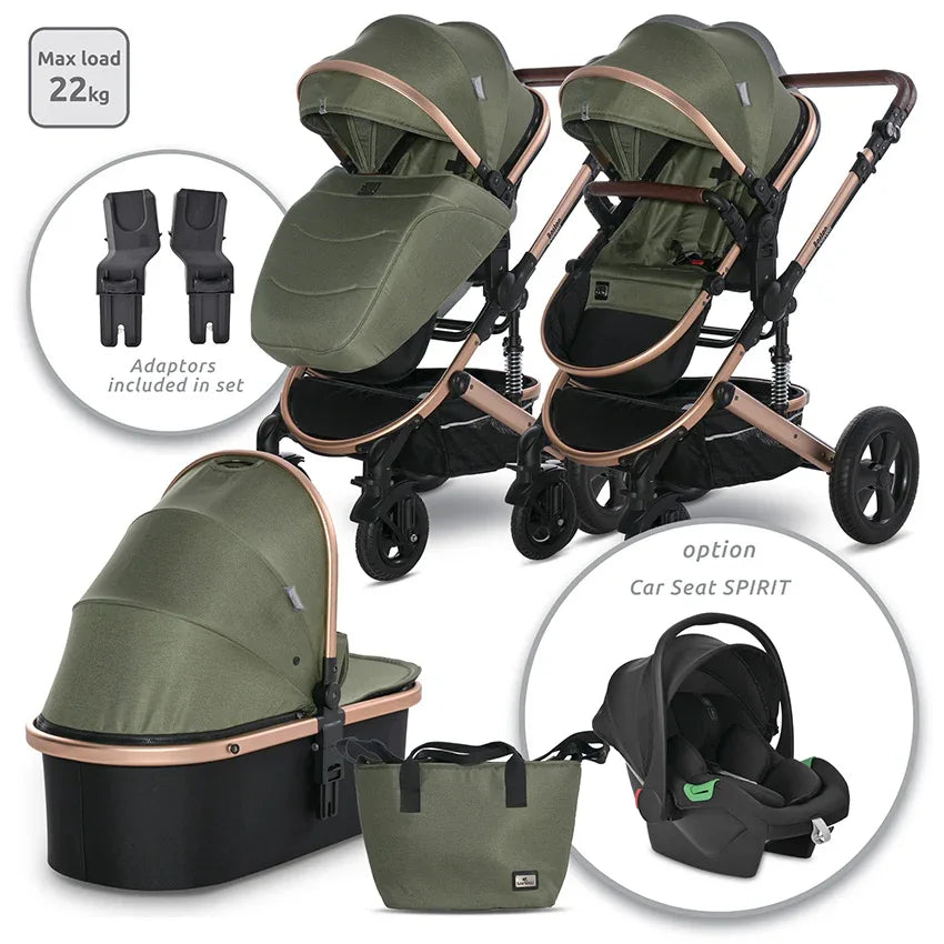 Д.КОЛИЧКА BOSTON LODEN GREEN+АДАПТОРИ by Lorelli Premium