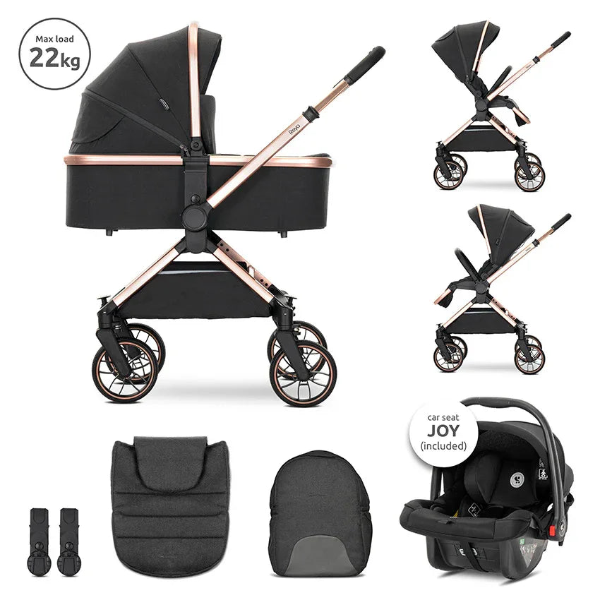 Д.КОЛИЧКА REYA 3in1 BLACK JASPER с реверсивна дръж by Lorelli Premium