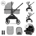 Д.КОЛИЧКА REYA 3in1 GREY с реверсивна дръжка by Lorelli Premium