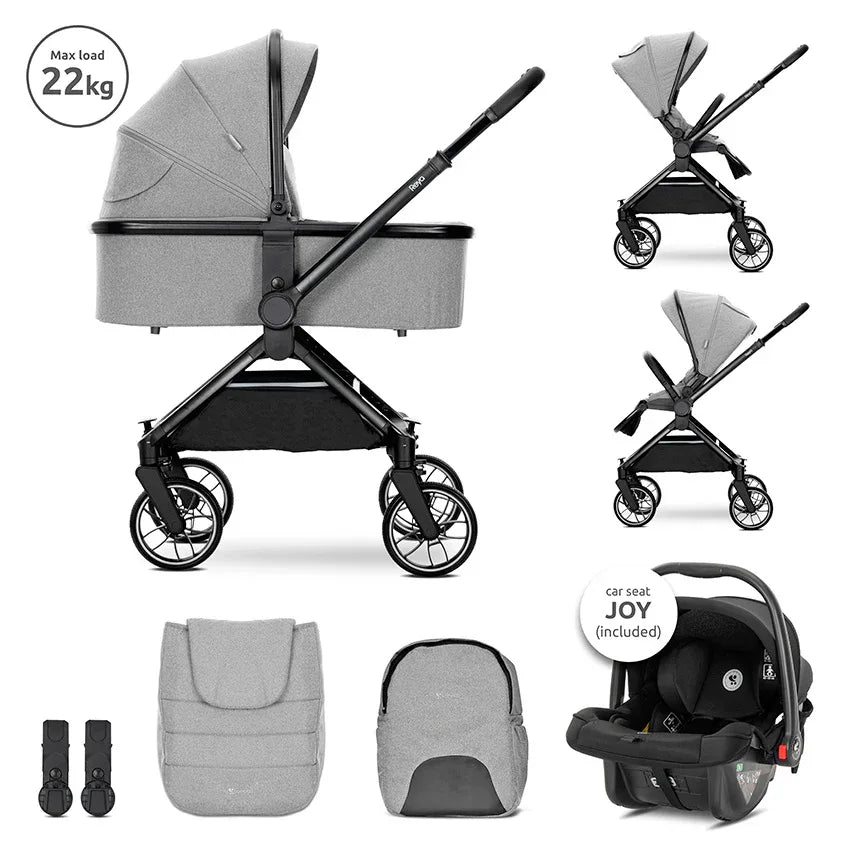 Д.КОЛИЧКА REYA 3in1 GREY с реверсивна дръжка by Lorelli Premium