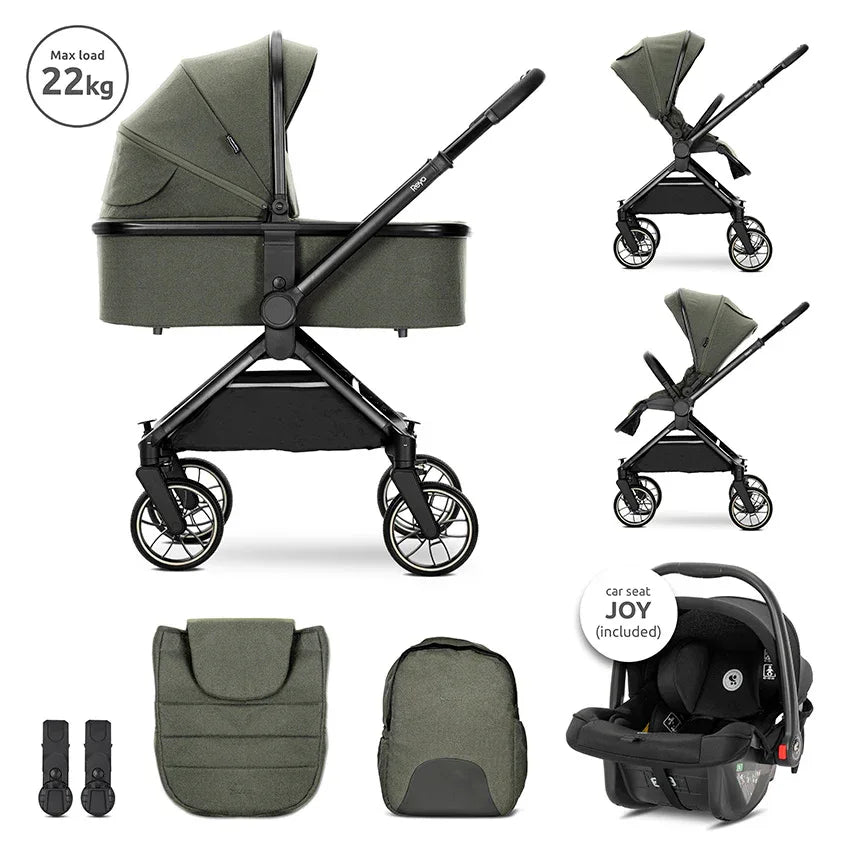 Д.КОЛИЧКА REYA 3in1 GREEN с реверсивна дръжка by Lorelli Premium