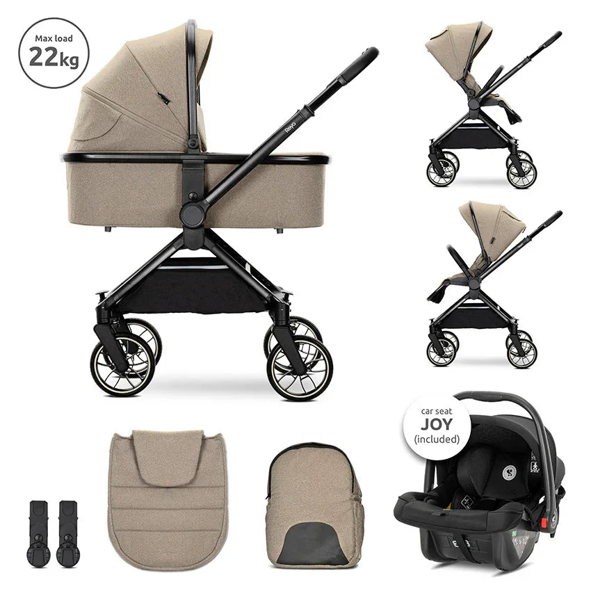 Д.КОЛИЧКА REYA 3in1 BROWN с реверсивна дръжка by Lorelli Premium