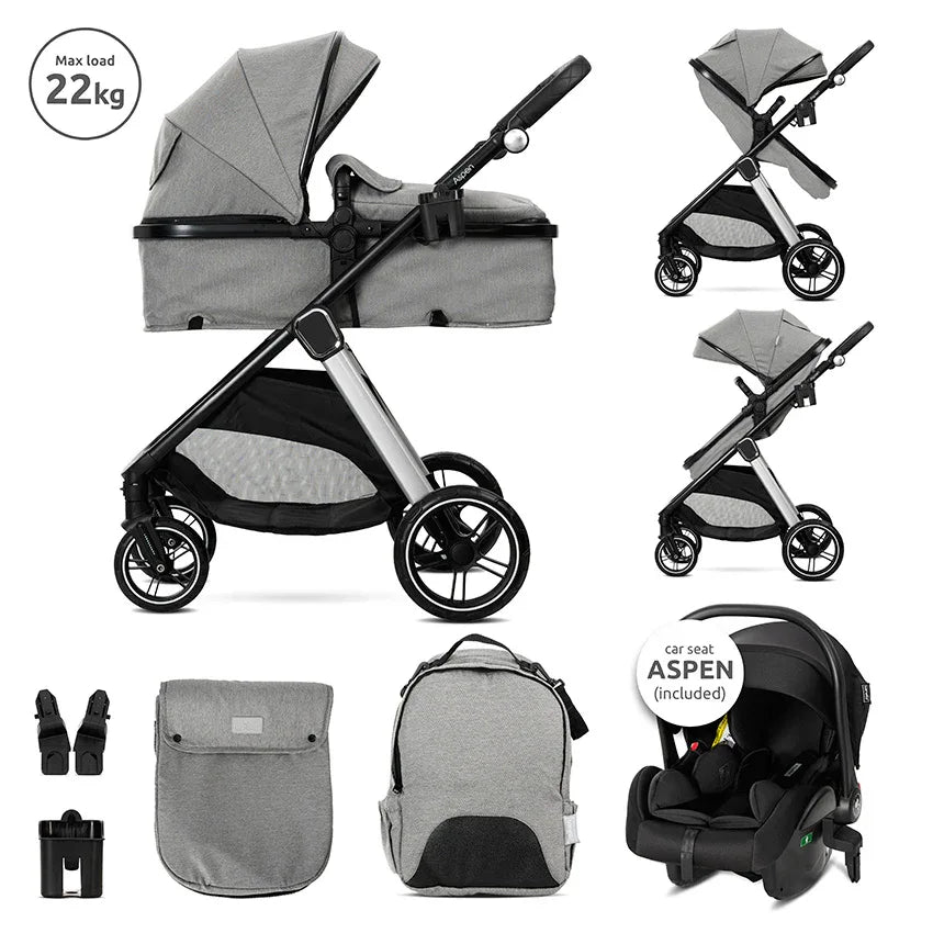 Д.КОЛИЧКА ASPEN GREY 3в1 до 22кг с трансформираща by Lorelli Premium