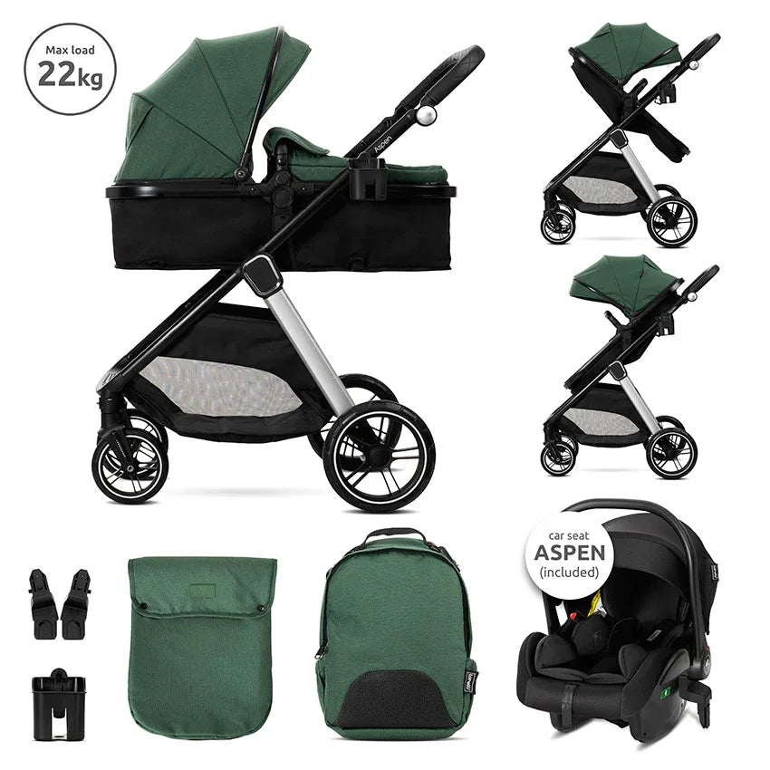 Д.КОЛИЧКА ASPEN GREEN 3в1 до 22кг с трансформираща by Lorelli Premium
