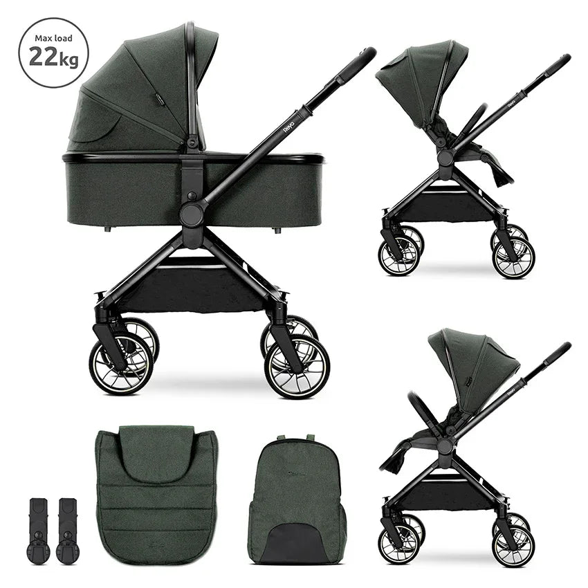 Д.КОЛИЧКА REYA 2in1 GREEN до 22 кг кош за новороде by Lorelli Premium