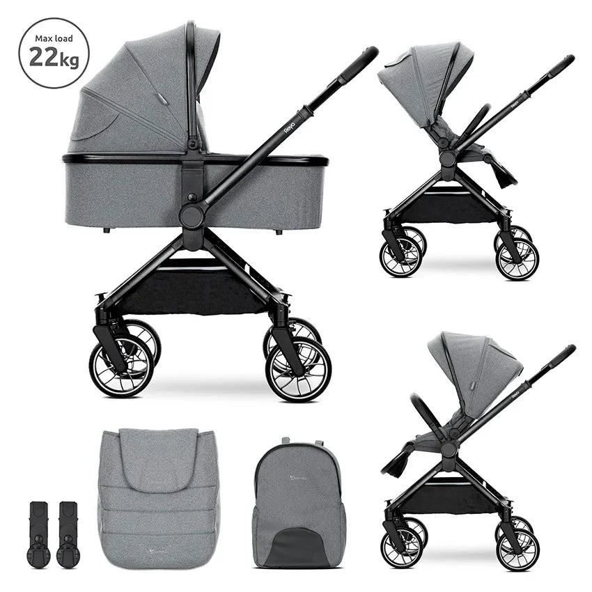 Д.КОЛИЧКА REYA 2in1 GREY до 22 кг кош за новороден by Lorelli Premium