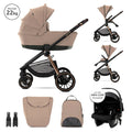 Д.КОЛИЧКА BIANCA BEIGE WARM 3 В 1 до 22кг с кош за by Lorelli Premium