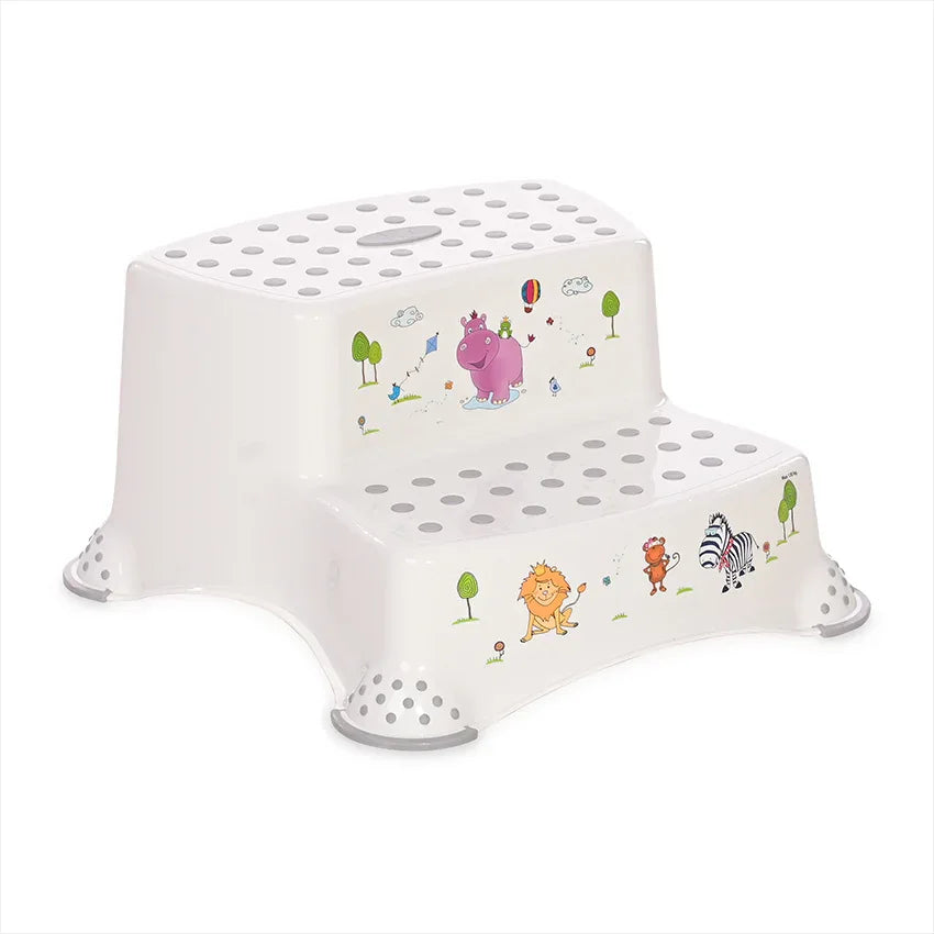 ДВОЙНО СТЪПАЛО ЗА БАНЯ HIPPO WHITE-GREY by Lorelli Classic