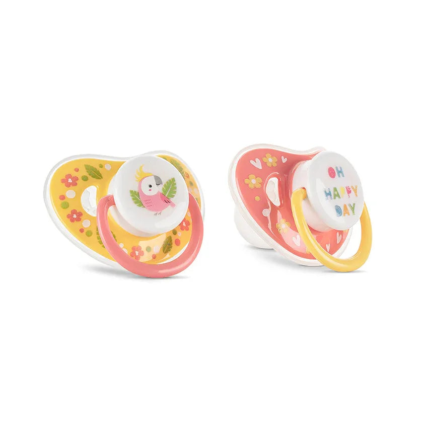 БИБЕРОН ЗАЛЪГАЛКА С КАПАЧЕ 2БР. 6М+ YELLOW/PINK by Baby Care