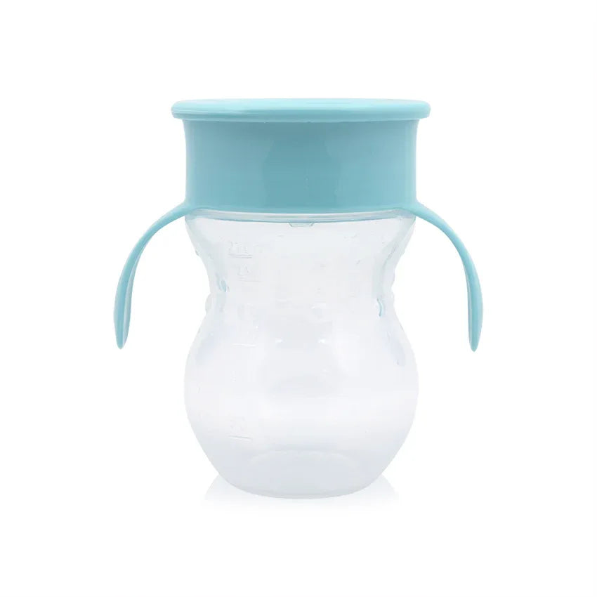 ЧАША НЕРАЗЛИВАЩА 360 ГРАДУСА СИНЯ 270ml с дръжки by Baby Care