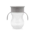 ЧАША НЕРАЗЛИВАЩА 360 ГРАДУСА СИВА 270ml с дръжки by Baby Care