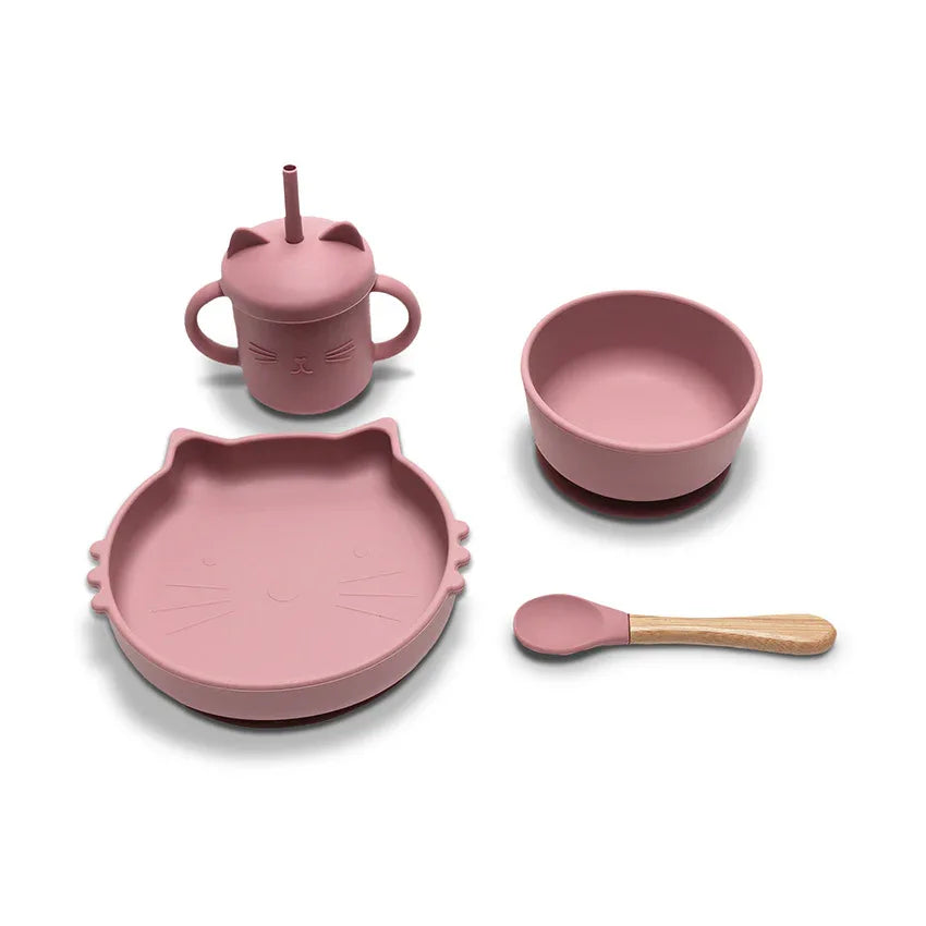 СИЛИКОНОВ СЕТ ЗА ХРАНЕНЕ 4 ЧАСТИ NATURAL DEEP PINK by Lorelli Premium