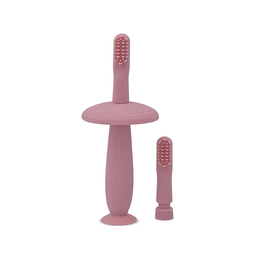 СИЛИКОНОВА ЧЕТКА ЗА ЗЪБИ С ПРЕДПАЗИТЕЛИТЕЛ BLUSH P by Baby Care