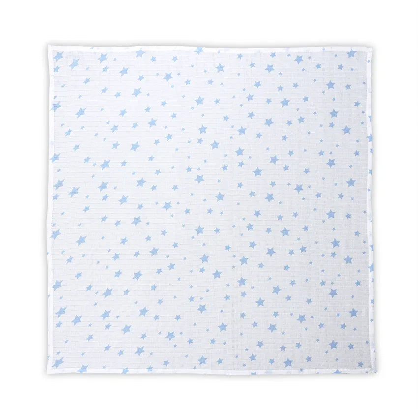 ПАМУЧНА ПЕЛЕНА 80/80 СМ WHITE WITH AQUATIC STARS by Lorelli Classic