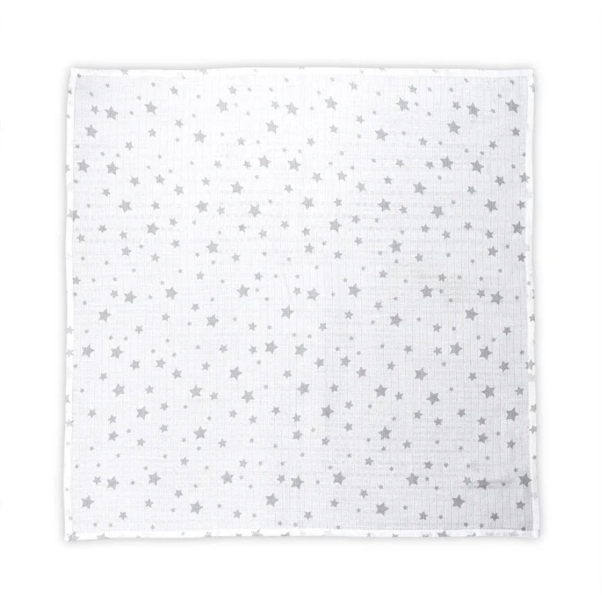ПАМУЧНА ПЕЛЕНА 80/80 СМ WHITE WITH GREY STARS by Lorelli Classic