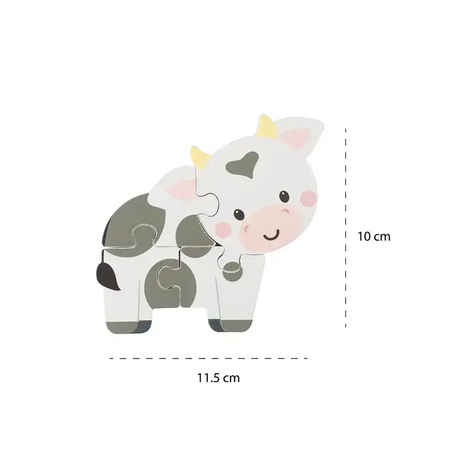 Дървен пъзел "Крава"- Farmyard Animals by Orange Tree Toys