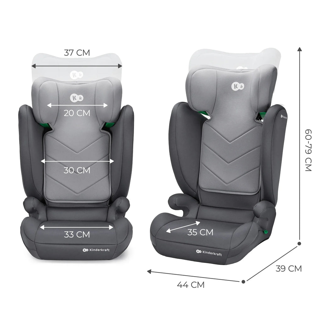 Kinderkraft I-SPARK столче за кола 100-150cm GREY by KinderKraft