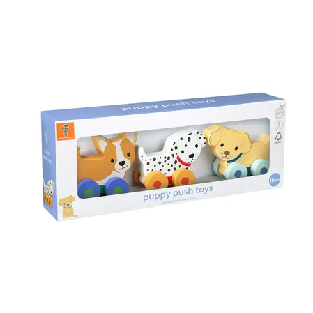 Комплект дървени играчки за бутане, кученца by Orange Tree Toys