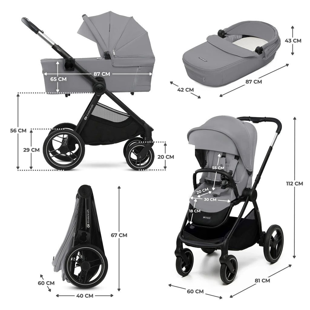 KinderKraft бебешка количка 2в1 NEA 2.0 PLATINIUM GREY by KinderKraft