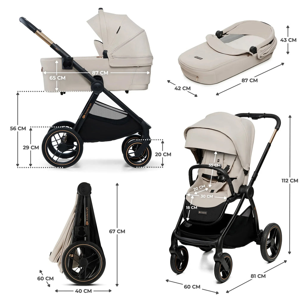 KinderKraft бебешка количка 2в1 NEA 2.0 SOFT BEIGE by KinderKraft
