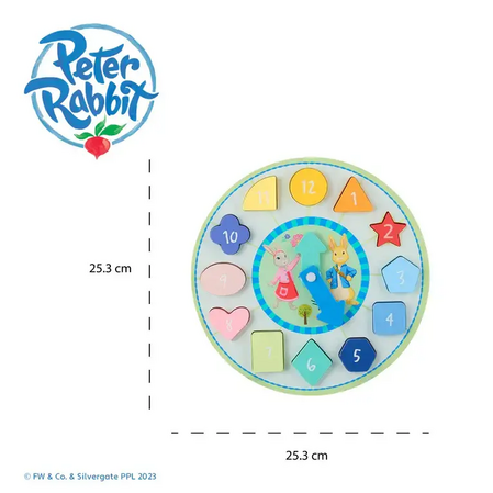 Дървен Пъзел Часовник Peter Rabbit, числа и броене by Orange Tree Toys