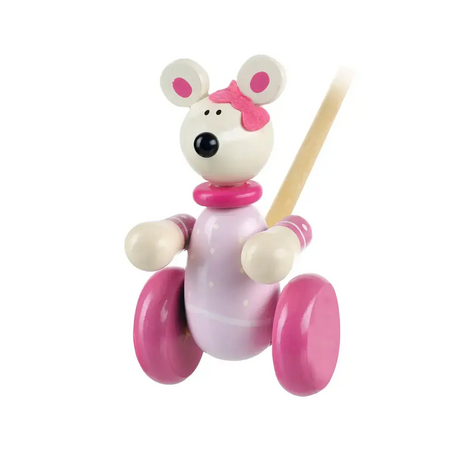 Дървена Буталка с розово мишле, в кутия - Animals Collection by Orange Tree Toys