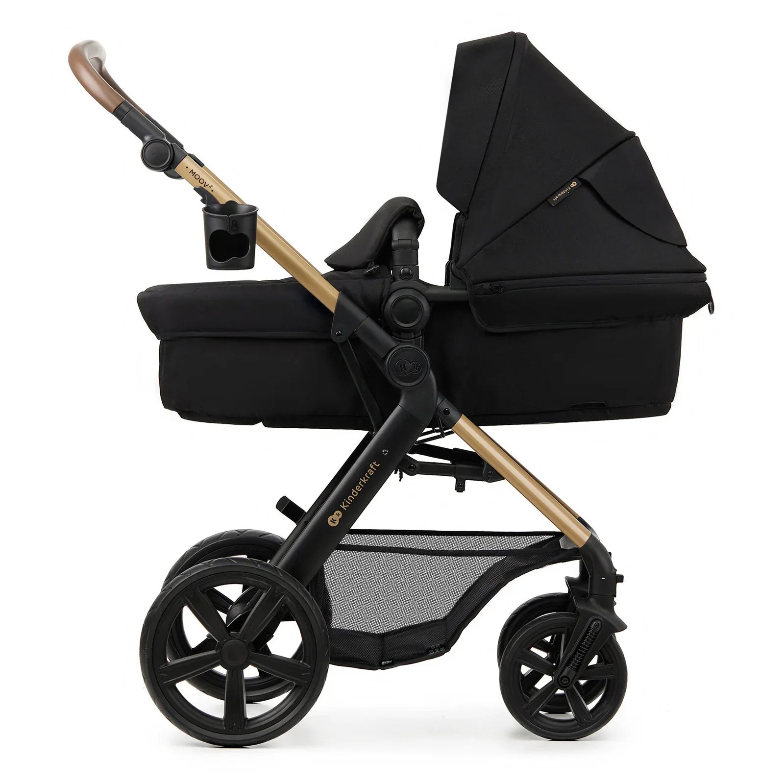 KinderKraft MOOV 2 бебешка количка 3в1 PURE BLACK by KinderKraft