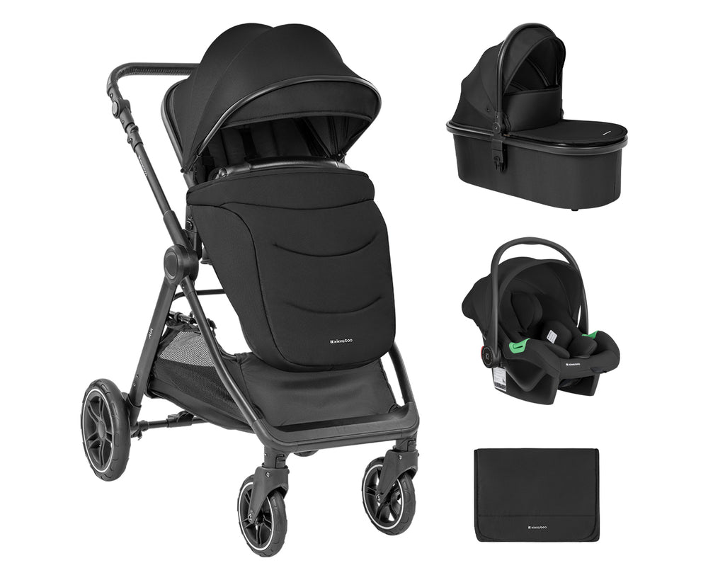 Комбинирана количка 3в1 с кош за новородено Ava Black by Kikkaboo