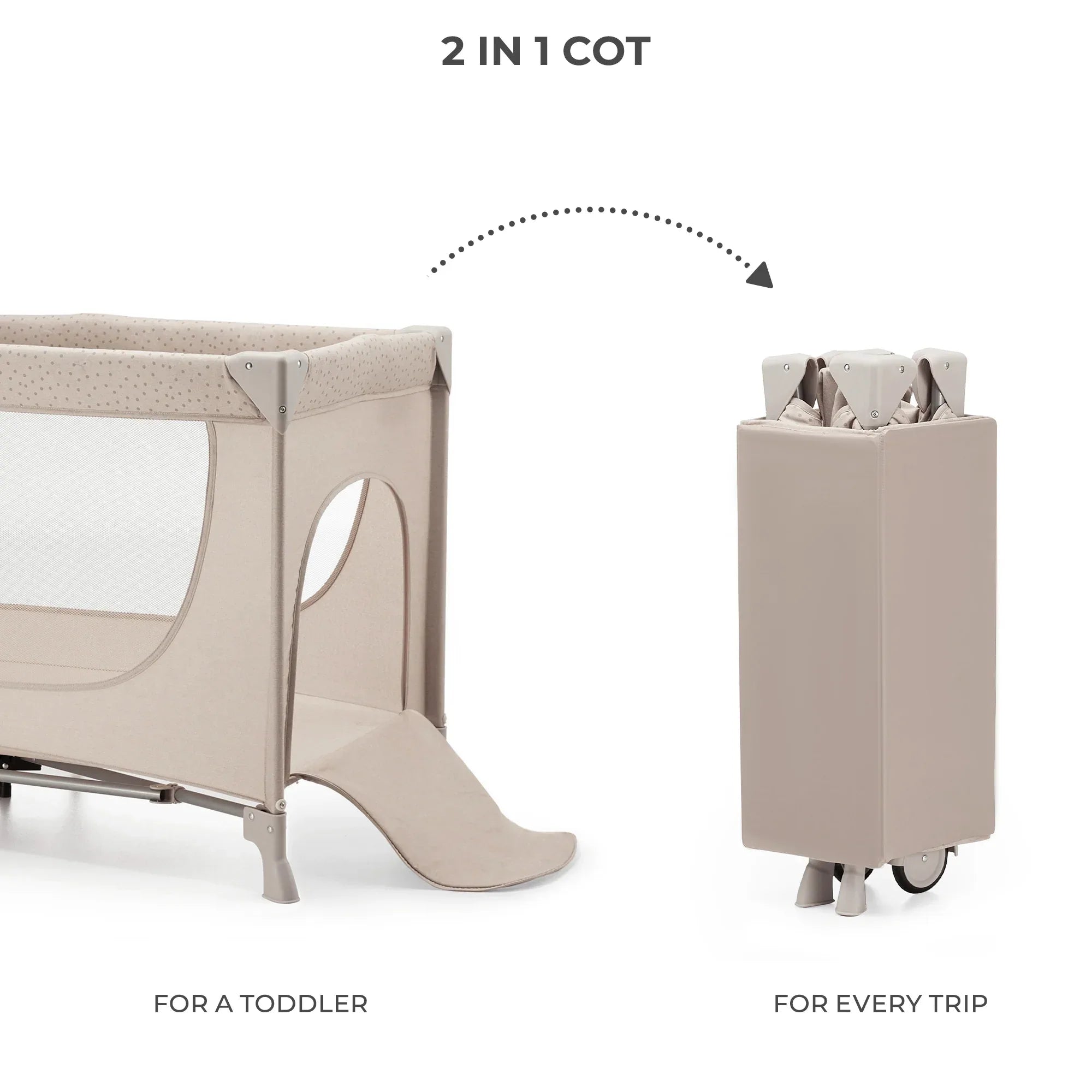 Kinderkraft JOY SIMPLE 2 бебешка кошара BEIGE by KinderKraft