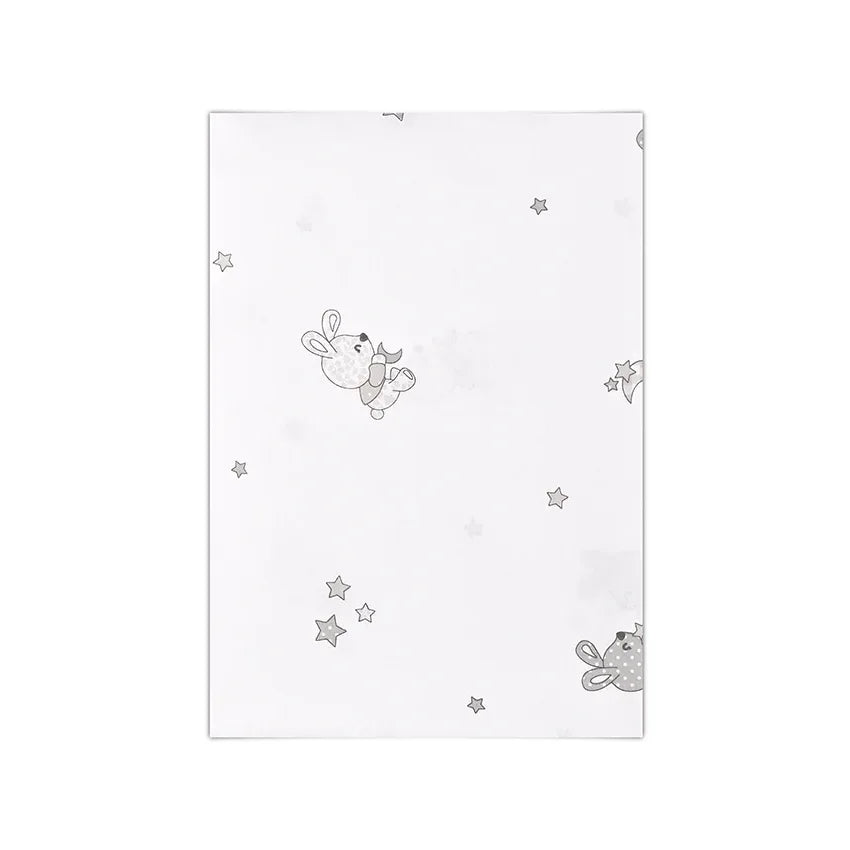 ЧАРШАФ 150/100см LITTLE RABBITS СИВО by Lorelli Classic