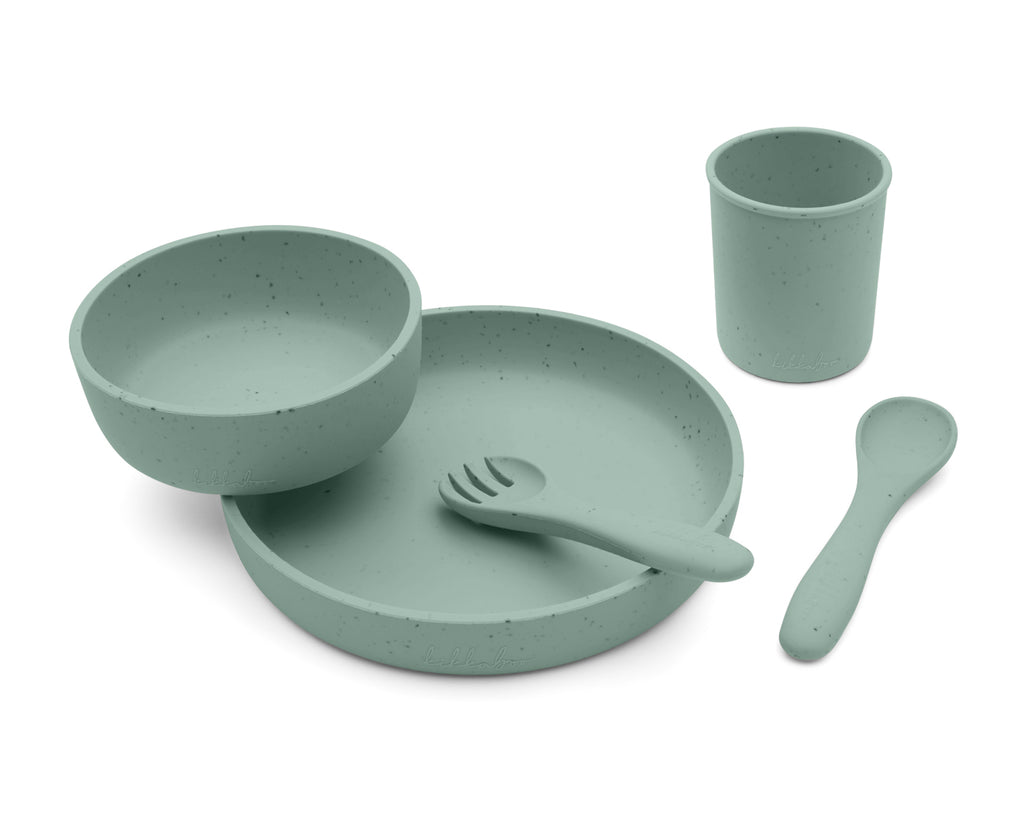 Сет за хранене 5 части Platinum Silicone Sage by Kikkaboo