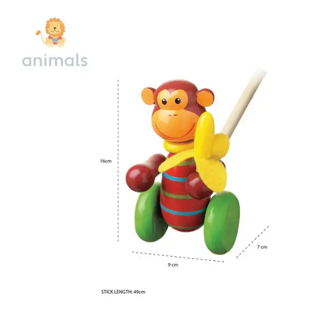 Дървена Буталка "Маймунка" - Animals by Orange Tree Toys