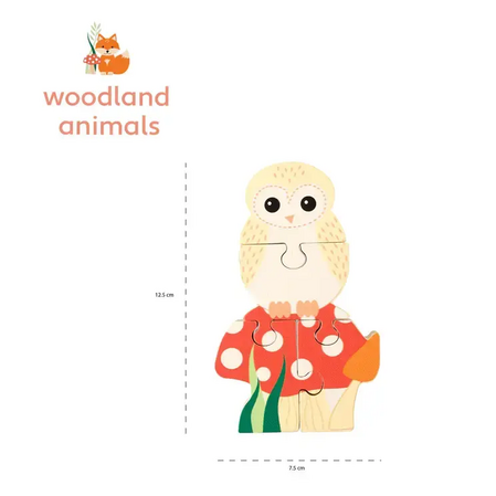 Дървен Пъзел "Горска Сова" - Woodland Animals by Orange Tree Toys