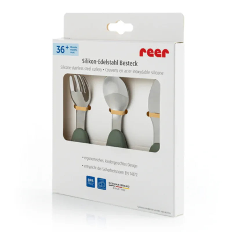 25133 Reer прибори силикон/стомана 3 бр by Reer
